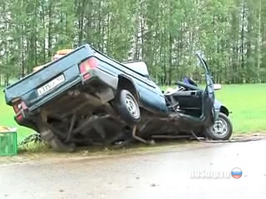 ДТП в России : грузовик ГАЗ раздавил ИЖ - водитель скончался на месте (ФОТО, ВИДЕО)