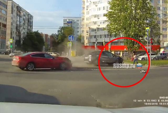 Авария на Пушкина в Пензе попала в объектив видеорегистратора
