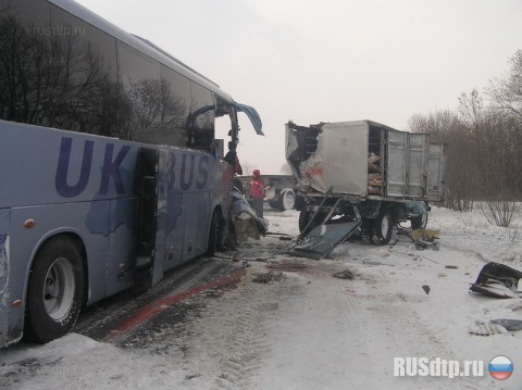 В Донецкой области автобус протаранил грузовик, трое погибли