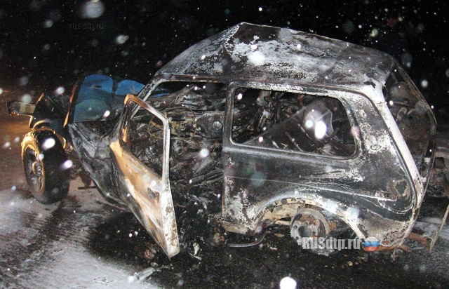 Водитель и пассажир сгорели в машине