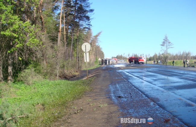 В Луховицком районе бензовоз столкнулся с двумя автомобилями (фото, видео)