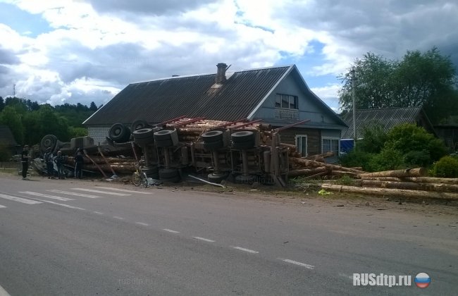 В Ленинградской области лесовоз врезался в жилой дом
