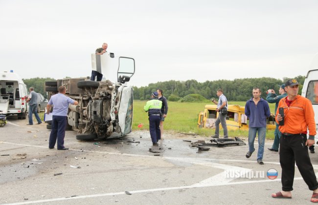 В Тульской области «Газель» столкнулась с грузовиком
