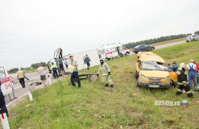 В Тульской области «Газель» столкнулась с грузовиком
