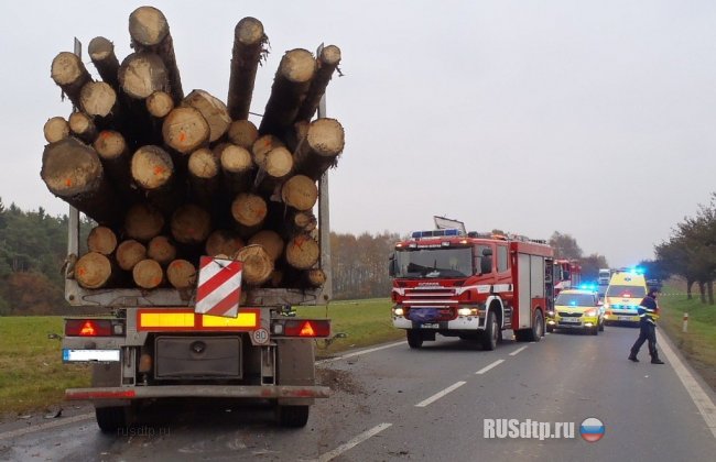 В Пльзенском крае лесовоз раздавил легковушку