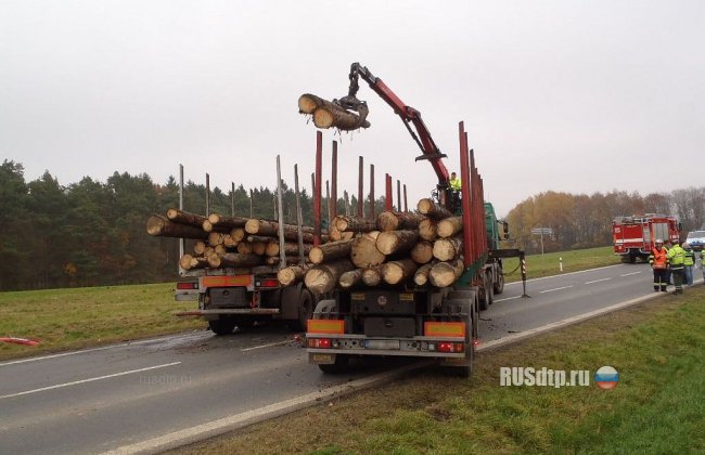 В Пльзенском крае лесовоз раздавил легковушку