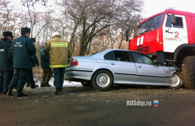 БМВ столкнулся с пожарной машиной в Воронеже