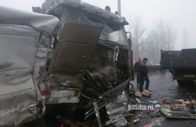 27 автомобилей столкнулись под Петербургом. Видео с регистратора