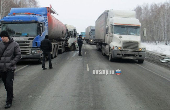 В массовом ДТП с участием автобуса и грузовиков под Новосибирском погиб человек