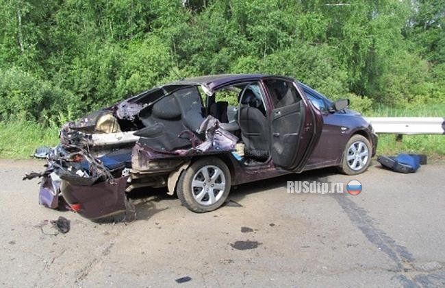 Отбойник проткнул «Hyundai Solaris» в Пермском крае