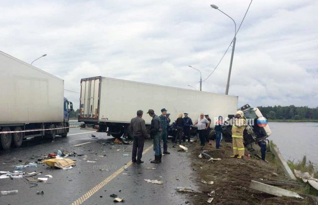 Два человека погибли при столкновении трех грузовиков на трассе М-10 \&#187;Россия\&#187;