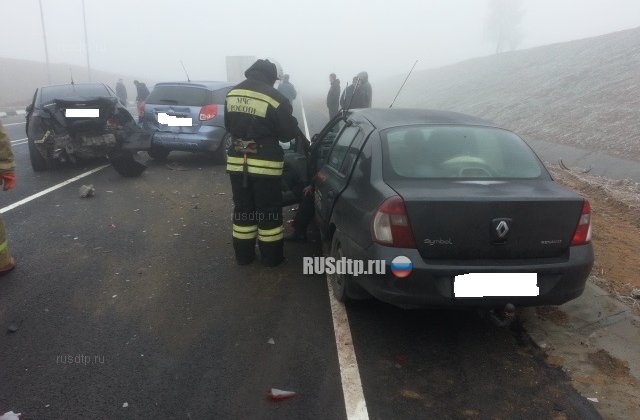 12 автомобилей столкнулись в Калужской области из-за тумана