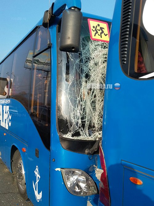 Пять автобусов с детьми столкнулись во Владивостоке