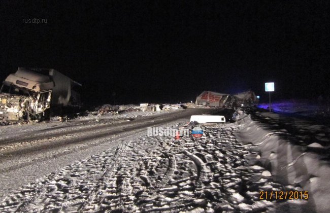 Водитель фуры погиб при столкновении большегрузов в Прикамье