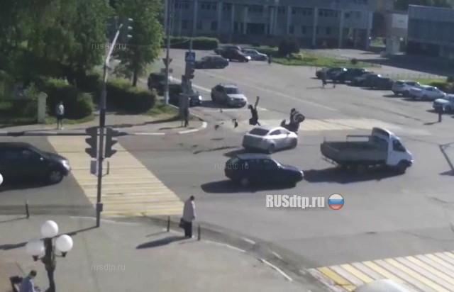 Столкновение автомобиля и мотоцикла в Ивантеевке