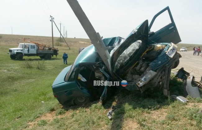 В Астраханской области иностранец за рулем «Лады» погубил пассажира, врезавшись в столб