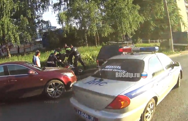 Видео задержания пьяного байкера в Ижевске