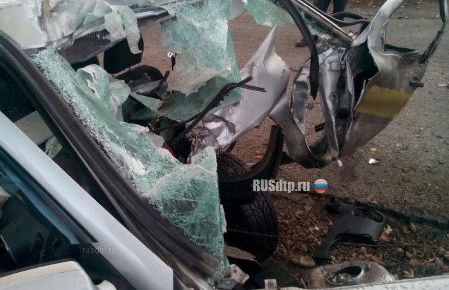 «Лада Гранта» врезалась в столб на Ставрополье: пассажир погиб, а водитель &#8212; в реанимации