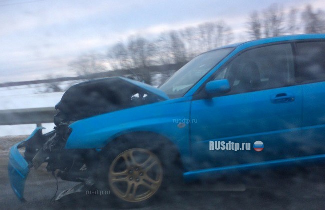 В Тульской области Subaru протаранил Nissan. Погиб водитель