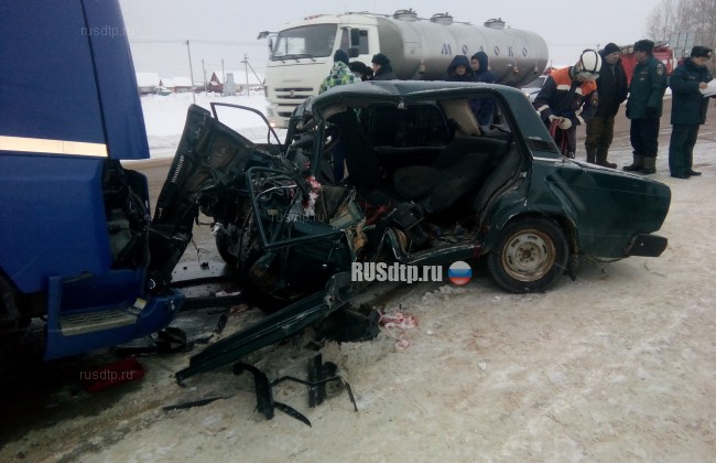 Два человека погибли под встречным грузовиком в Башкирии