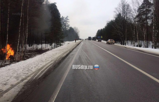Водитель погиб в огненном ДТП в Нижегородской области