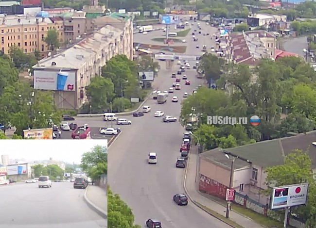 Авария во Владивостоке попала в объективы двух камер
