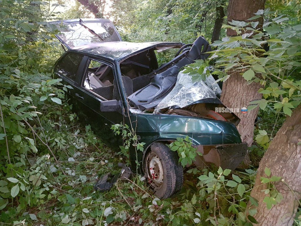 В Башкирии молодая компания на ВАЗ-2108 врезалась в дерево. Шестеро  пострадали