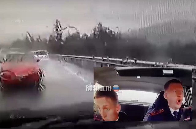 ДТП с участием патрульной машины в Кузбассе попало на видео