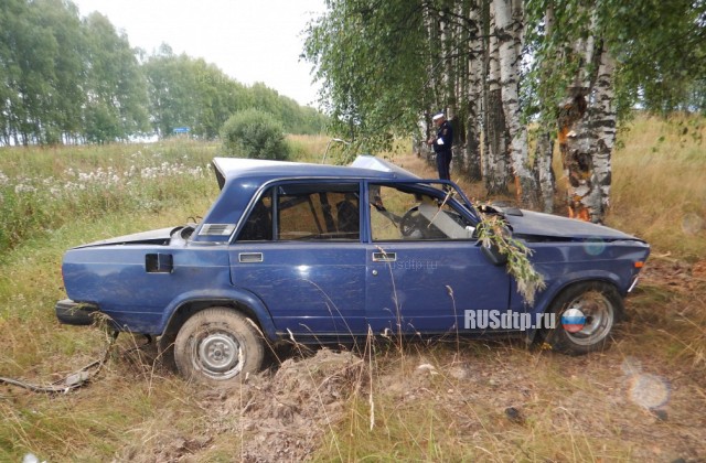В Пучежском районе пьяный водитель ВАЗа съехал в кювет и врезался в дерево. Погиб пассажир