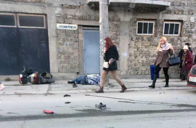 Момент гибели мотоциклиста в Симферополе зафиксировал видеорегистратор
