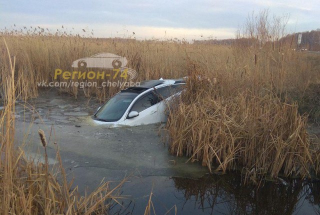 В Челябинской области «Ягуар» упал в озеро после столкновения с совой