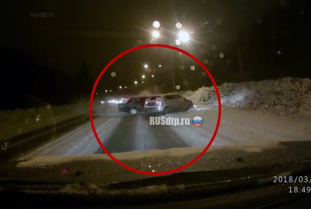 Момент ДТП на Ядринском шоссе в Чебоксарах попал в объектив видеорегистратора