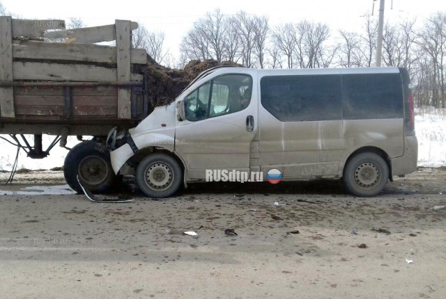 В Башкирии микроавтобус завалило навозом после столкновения с трактором