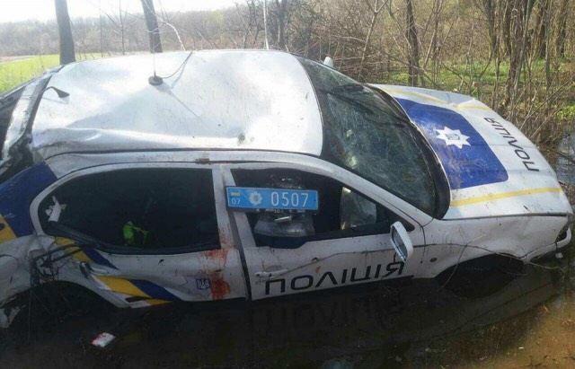 ДТП с полицией в Закарпатье запечатлели камеры