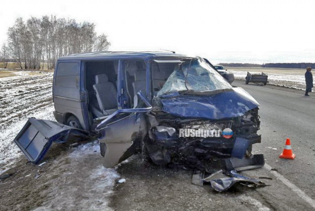 В Омской области в ДТП с участием микроавтобуса и легковушки погибли два человека