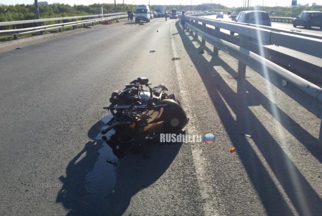Видеорегистратор запечатлел гибель мотоциклиста на Северной окружной дороге Рязани