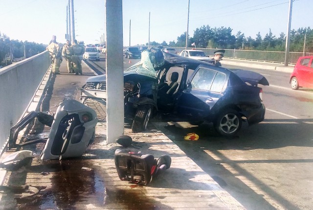 Пассажир автомобиля погиб в ДТП на Желнинском виадуке в Дзержинске