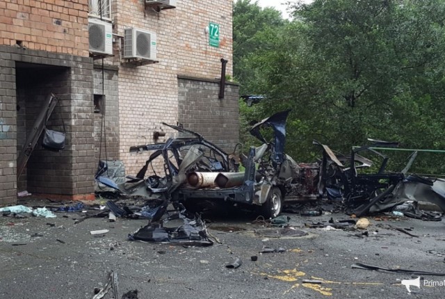 Во Владивостоке в автомобиле взорвался газовый баллон