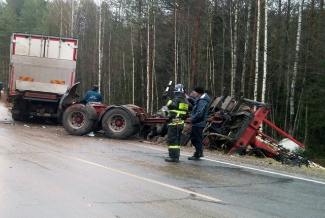Водитель лесовоза погиб в ДТП на трассе Чебоксары - Сыктывкар