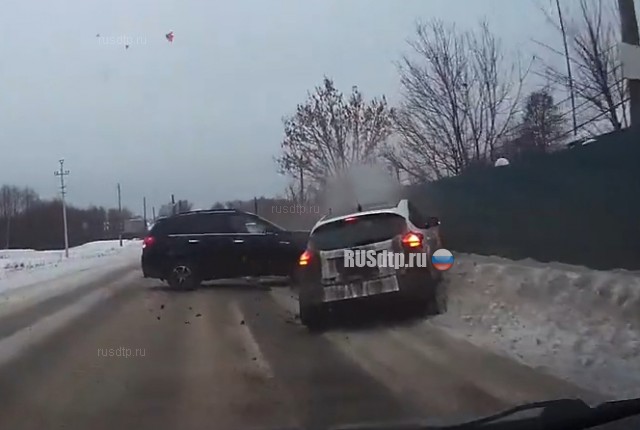 Авария на въезде в Кулебаки попала на видео