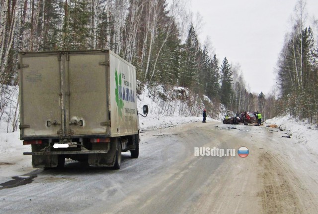 На Урале «Рено» смяло от столкновения с грузовиком