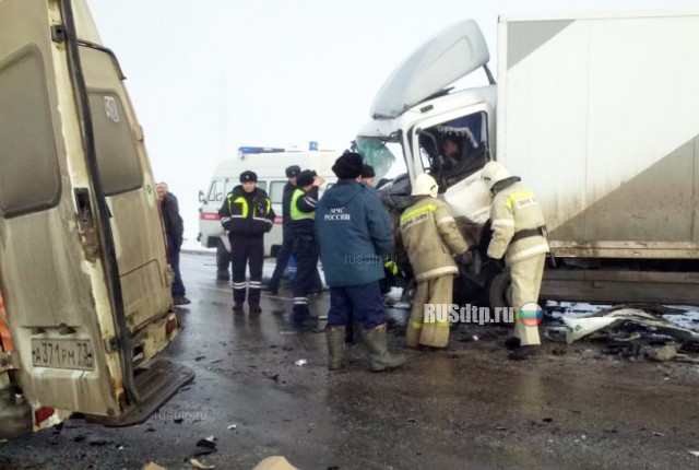 В Ульяновской области в ДТП с участием микроавтобуса и грузовика погибли 3 человека