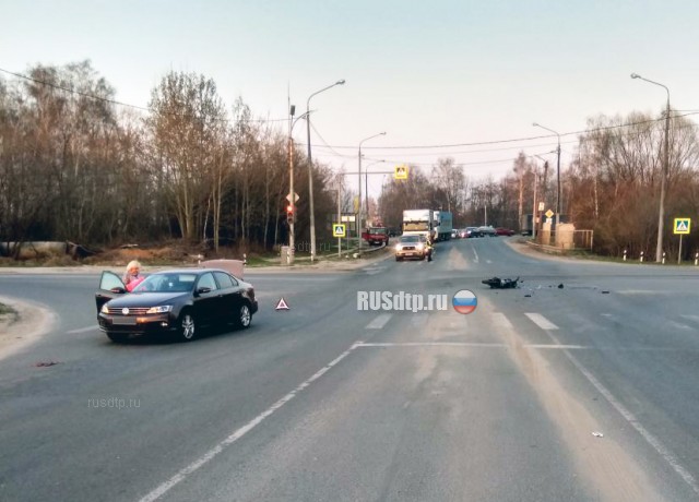Мотоциклист сделал сальто на Ряжском шоссе в Рязани. ВИДЕО