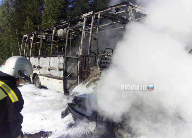 Во Владимирской области в результате ДТП сгорел рейсовый автобус