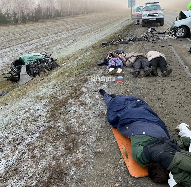 Момент смертельного ДТП в Татарстане, где погибли 4 человека
