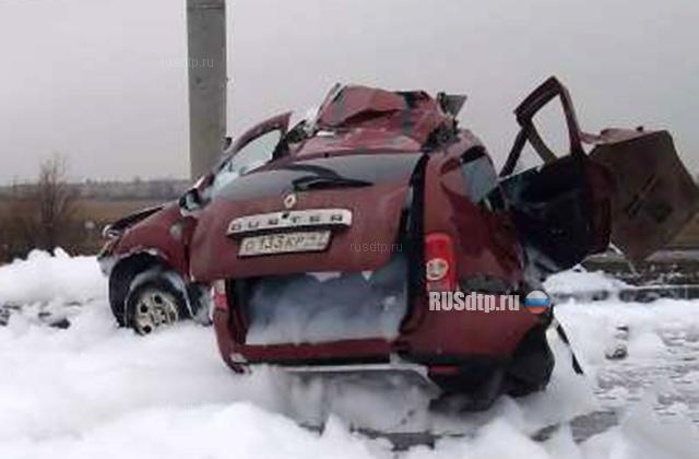 В Петербурге Renault Duster разорвало на части от столкновения со столбом
