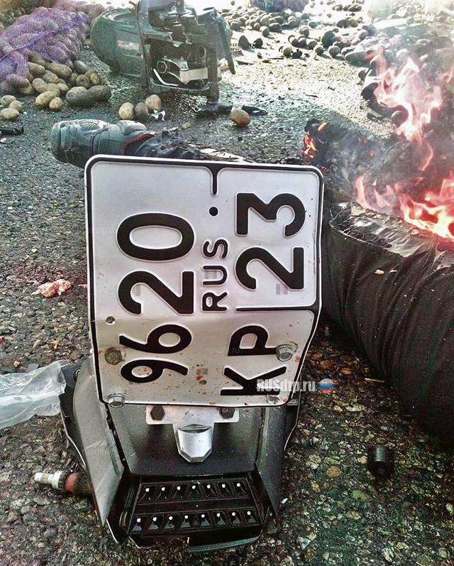 Мотоциклист сгорел после ДТП на Кубани