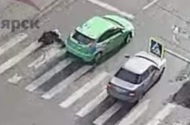 В Красноярске легковой автомобиль при повороте налево сбил переходившего дорогу пешехода 