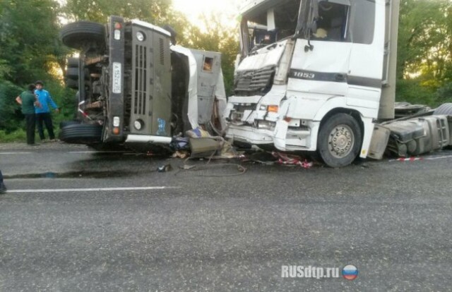 Три человека погибли при столкновении грузовиков 