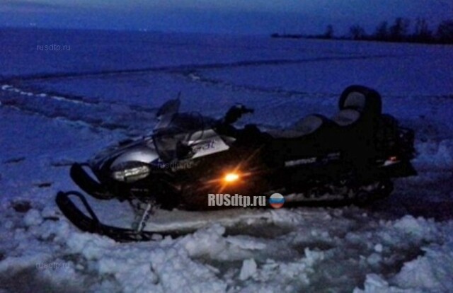 Два снегохода столкнулись на льду реки КАМА в Татарстане 